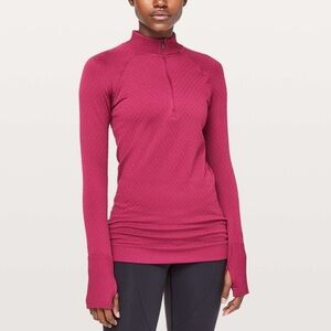 Lululemon Rest Less 1/2 Zip Star Ruby